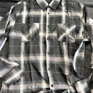 ST7 Alex Vando MEN'S Long Sleeve SHIRT Size L Plaid Flannel Shirt